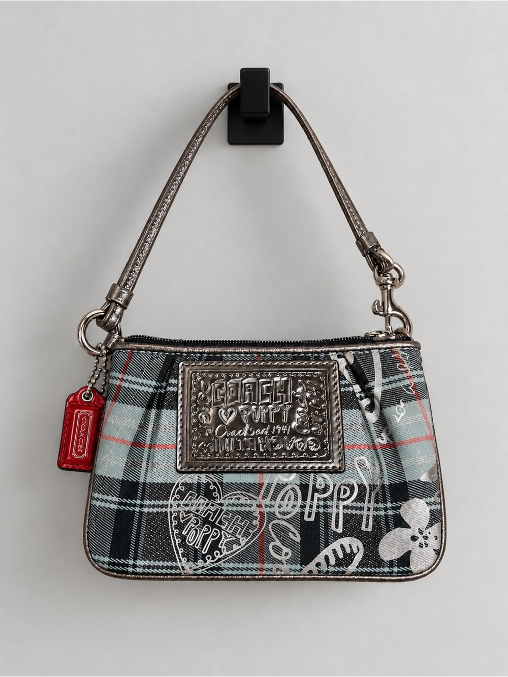 Coach Poppy Tartan Plaid Graffiti Wristlet/Mini Pochette 2009/2010